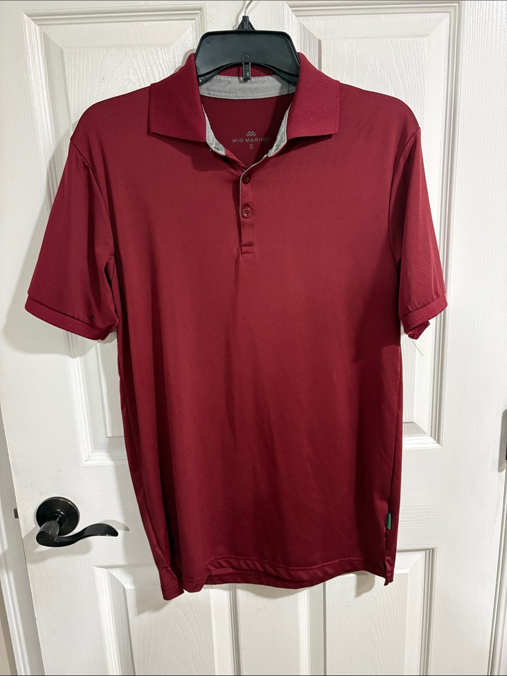 Men's Mio Marino Maroon Short-Sleeve Polo Shirt